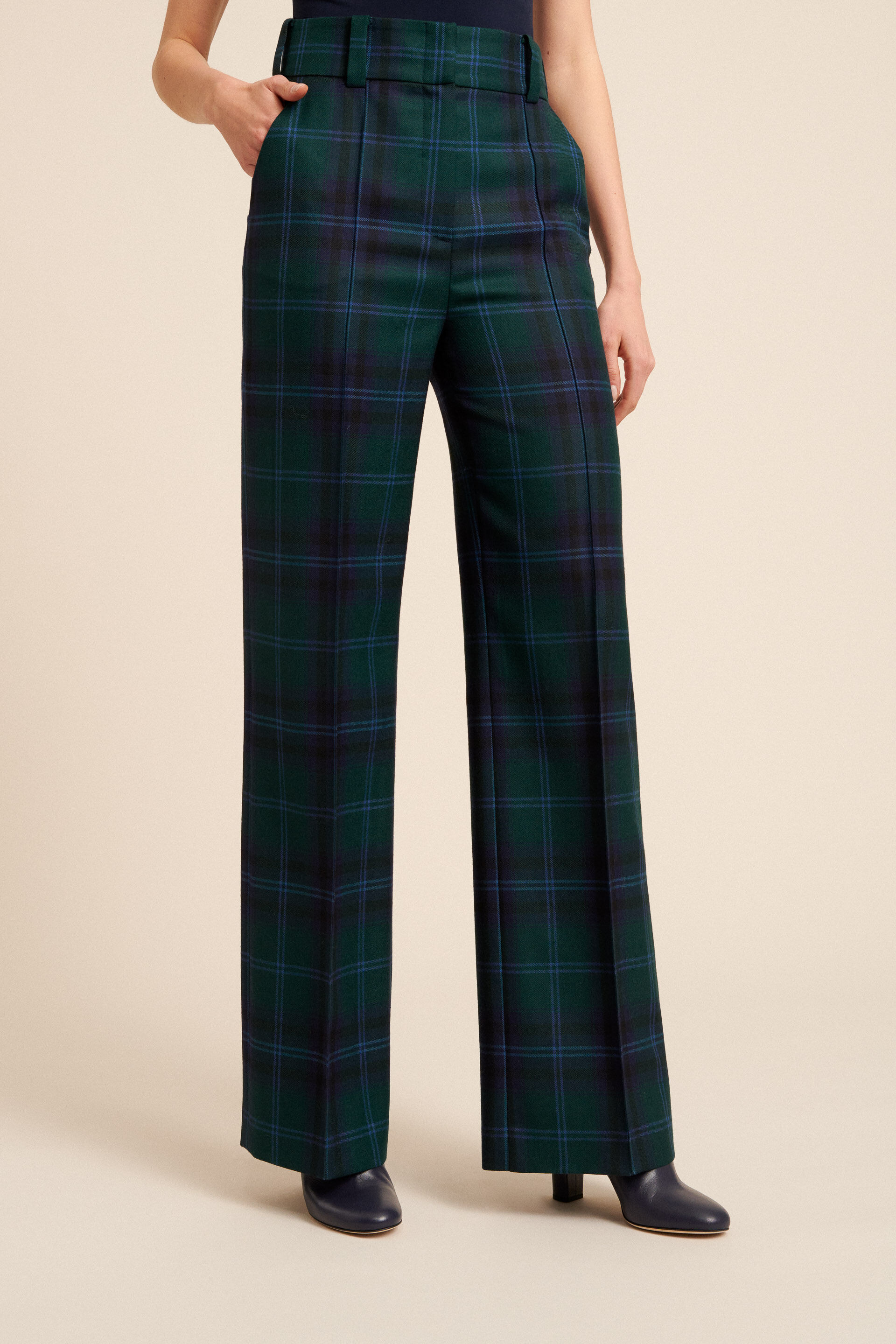 Hell Bunny Brody Red Tartan Punk Cigarette Trousers
