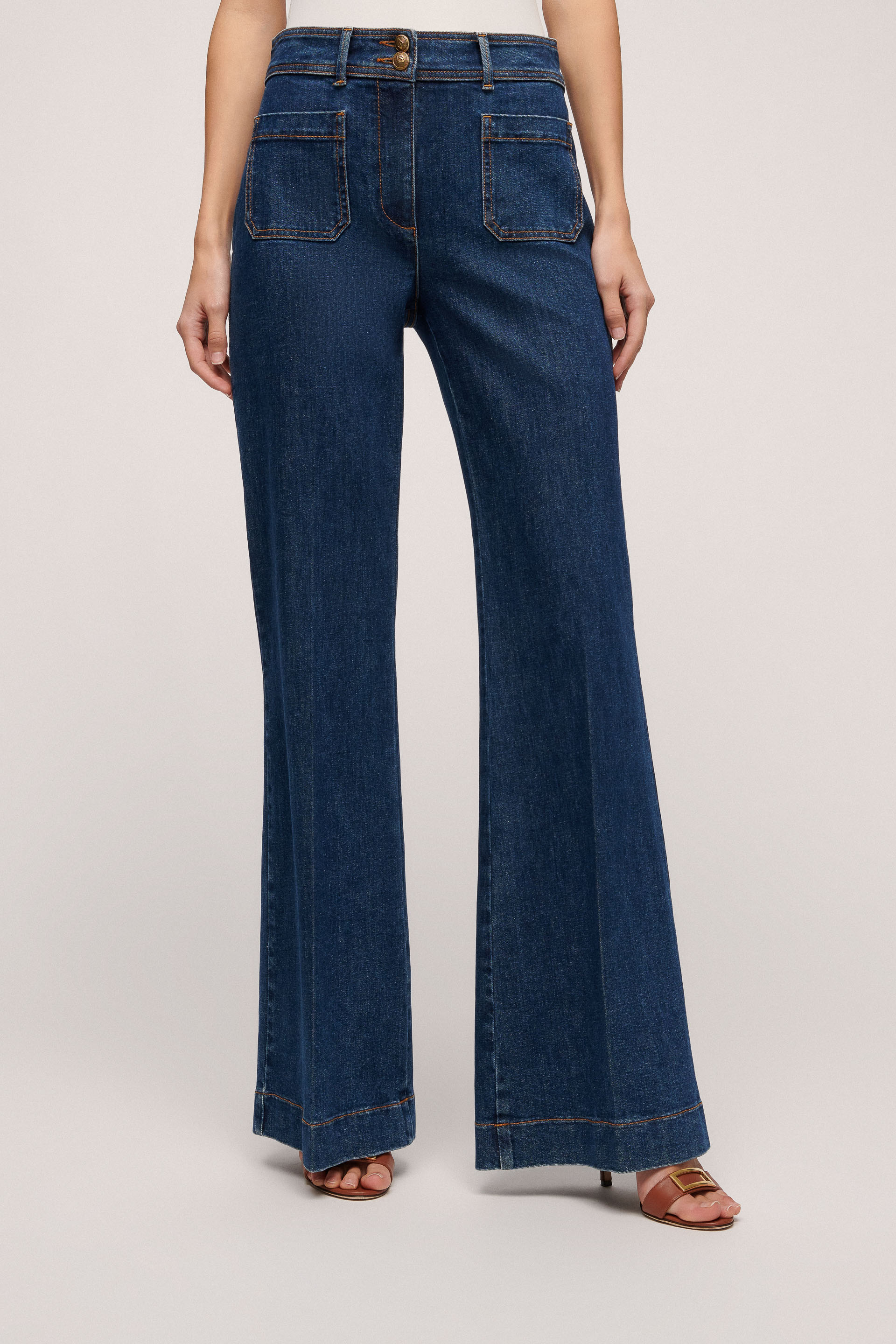 Attesa - Flared denim jeans | Luisa Spagnoli